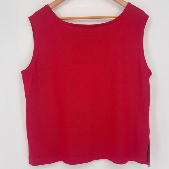 Ming Wang Sapphire Red Knit Crystal Tank Size XL - Picture 4 of 7